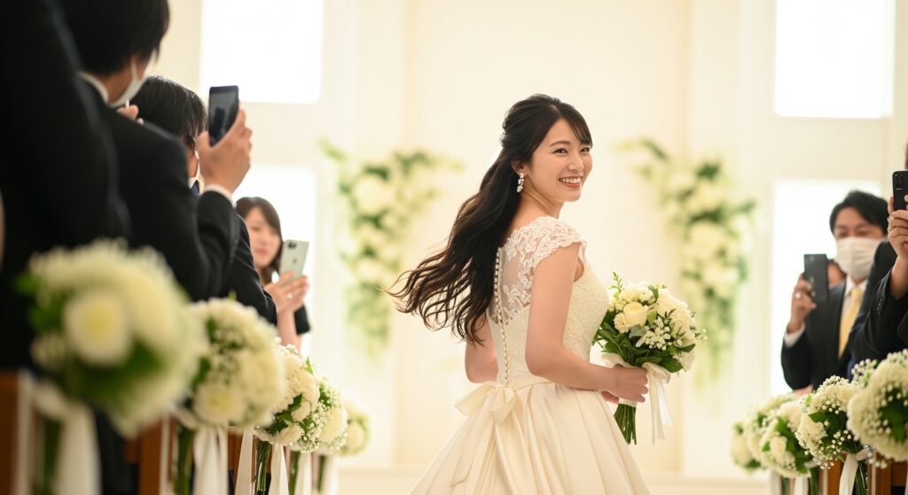 -10kgのダイエットに成功し、理想の姿で結婚式を楽しむ女性