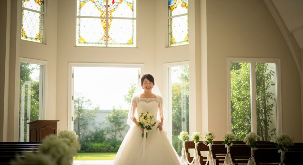 結婚式のための追い込みダイエットに成功し、理想の姿で結婚式を迎えた花嫁