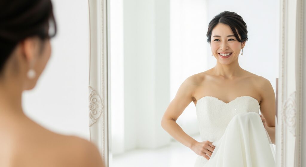結婚式1ヶ月前のダイエットに成功し、理想の姿で当日を迎えた花嫁