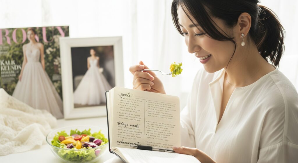 ブライダルに向けてのダイエット用の食事を取り入れる女性