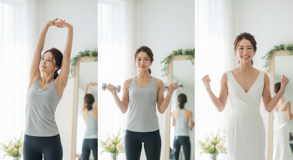 理想のウェディングドレスを着るために痩せることに成功した花嫁の取り組み