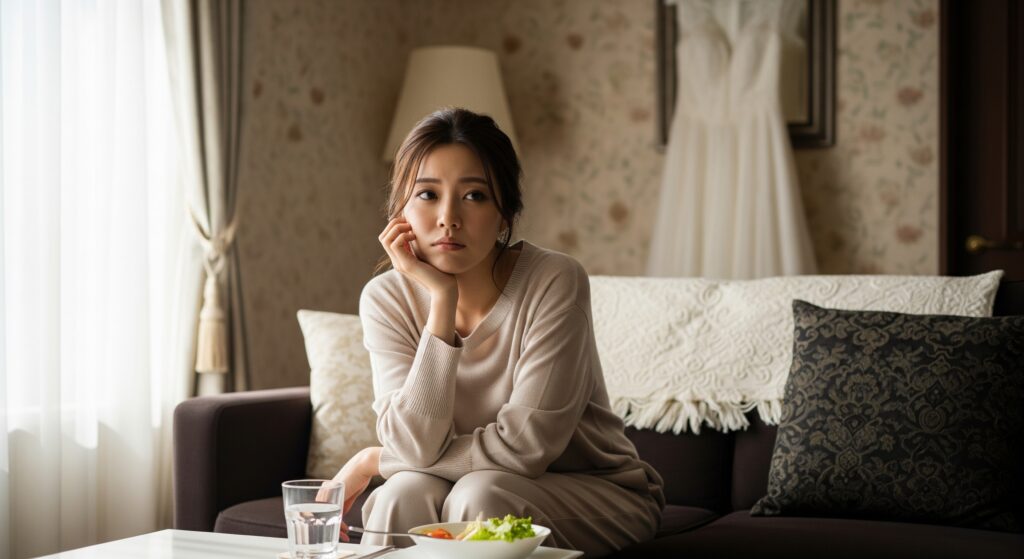 結婚式直前の追い込みダイエットに悩む花嫁