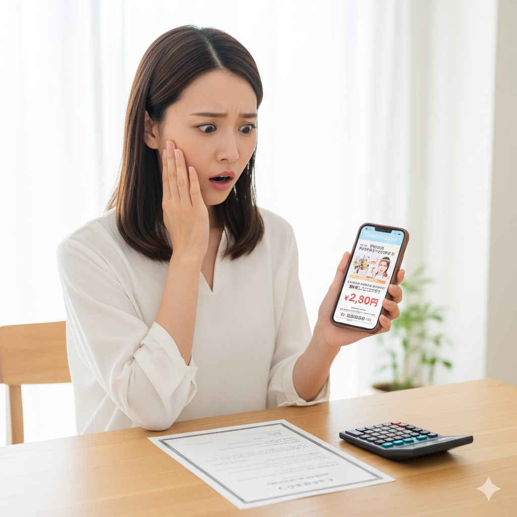 フォトウェディングの見積書を見て金額の違いに驚く花嫁